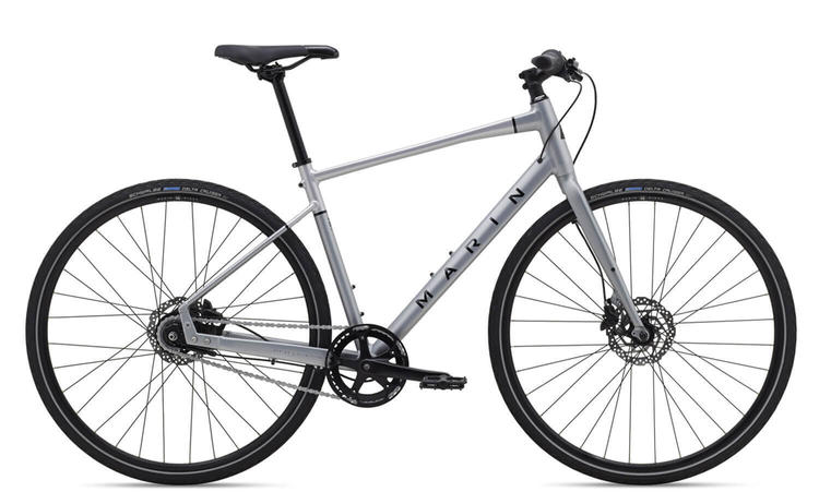 Silver Marin Presidio 2 commuter bike with hydraulic disc brake and hub drivetrain.